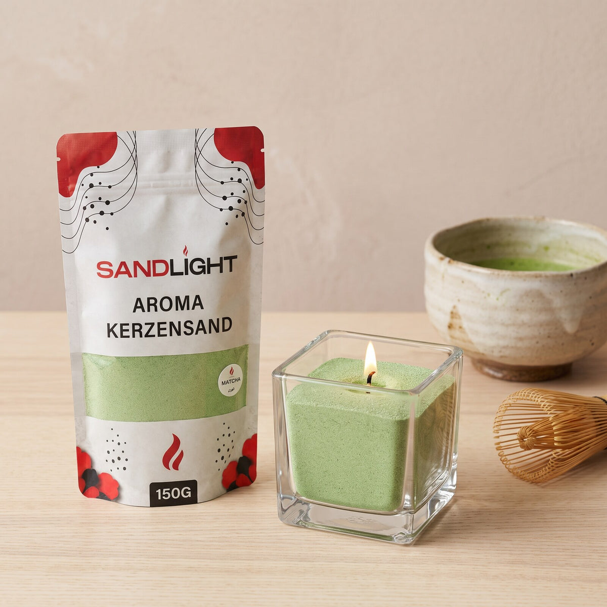 Sandlight Aroma Kerzensand Matcha 150 g