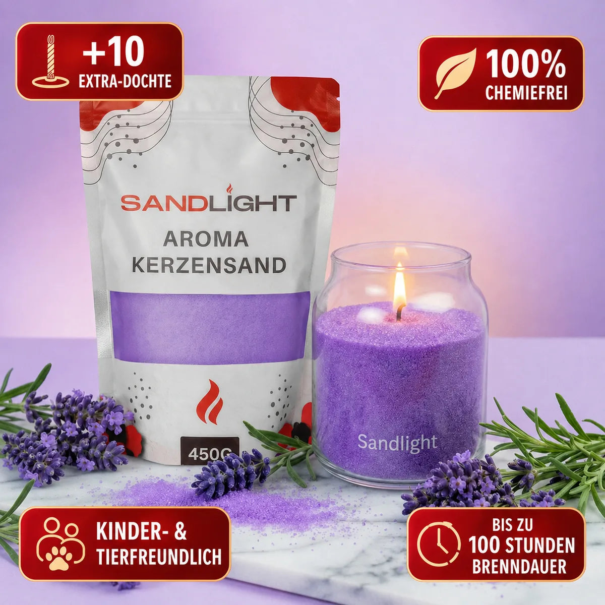 Aroma Kerzensand Lavendel 450g